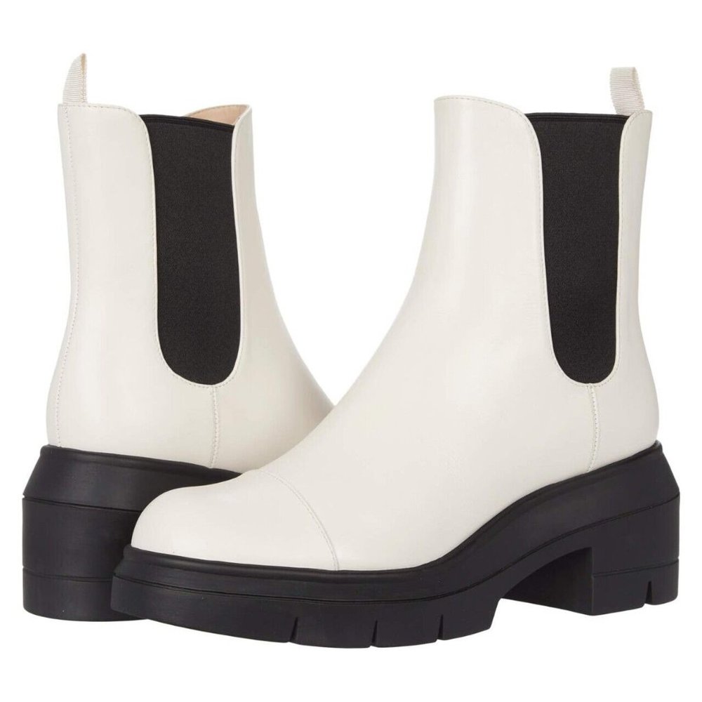 $600 STUART WEITZMAN NORAH LIFT LUG SOLE PLATFORM LEATHER BOOTIE 9 C (PA19.5)
